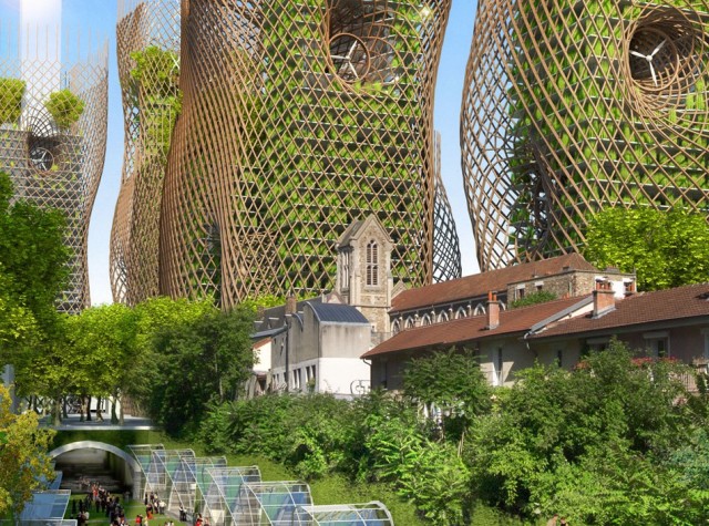 Париж будущего с вертикальным озеленением