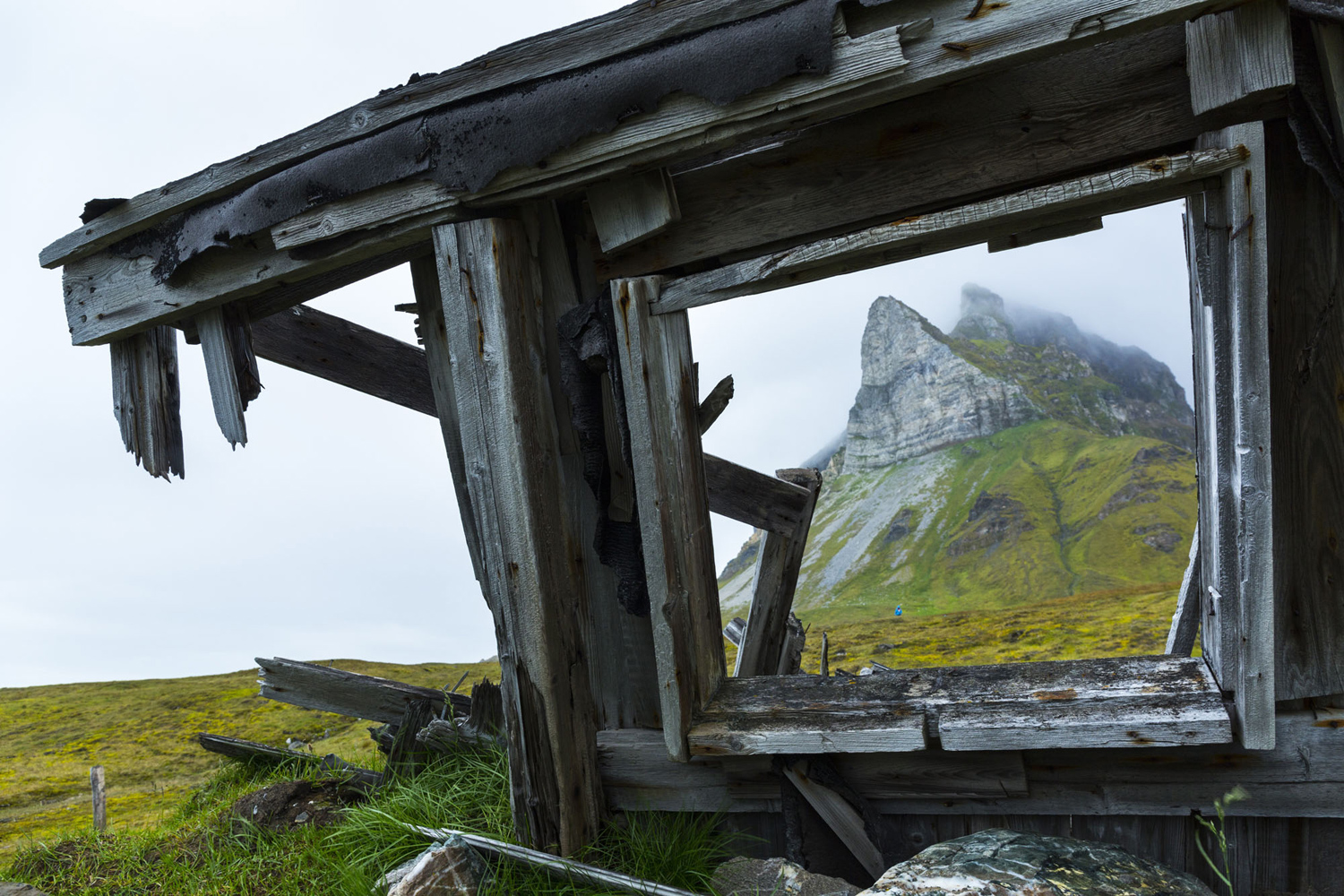 Remains of wooden shack - Spitsbergen Svalbard ,