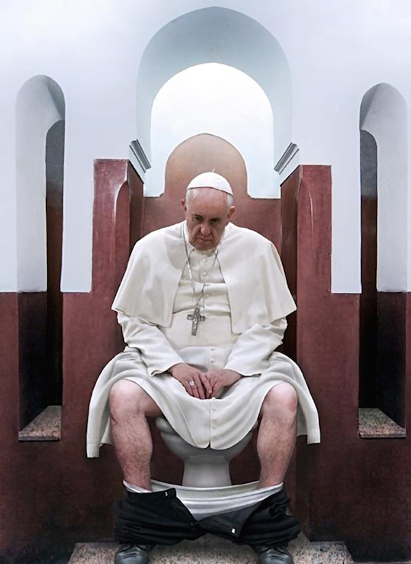 Папа Франциск на унитазе