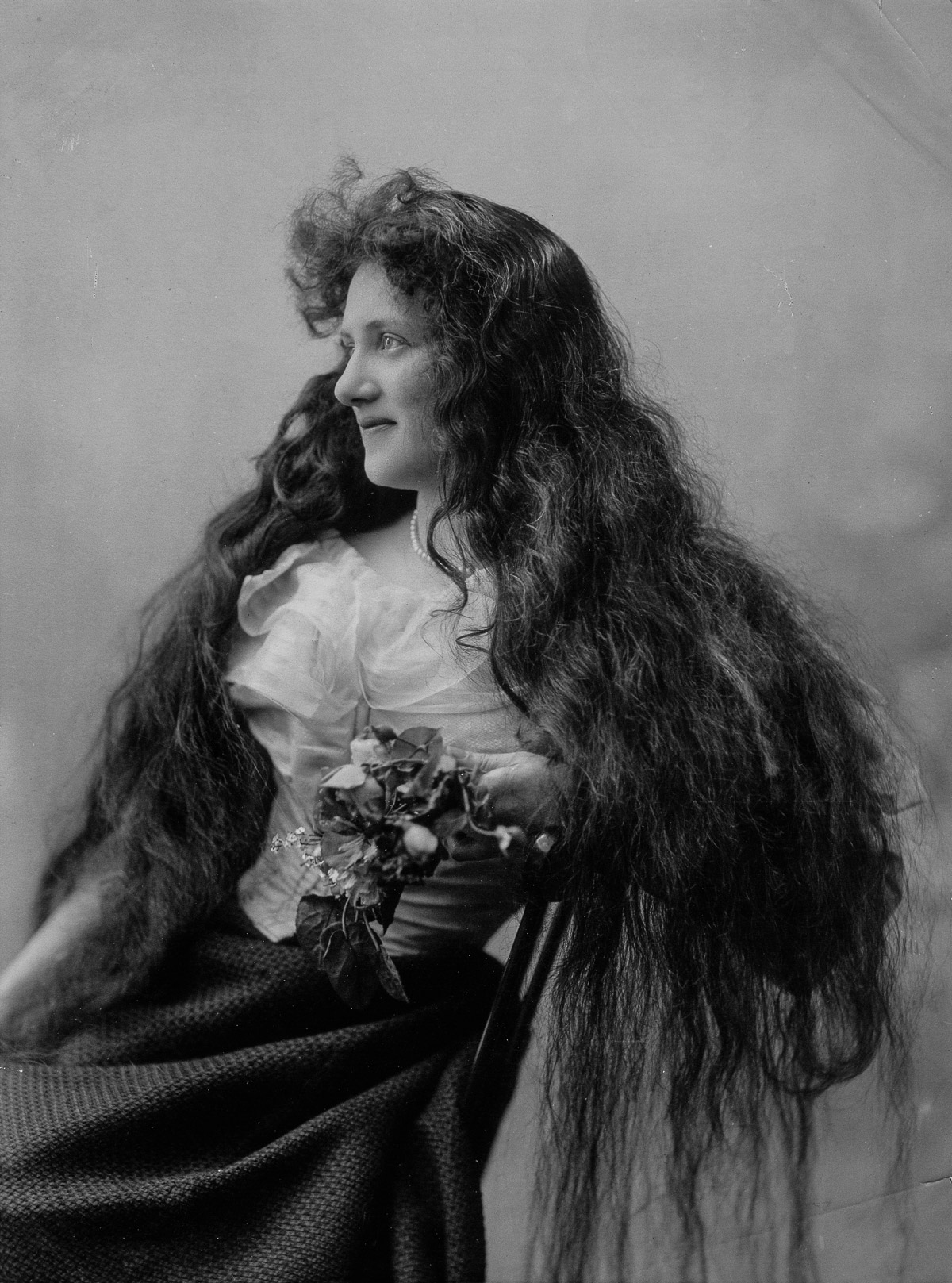 Stage Actress Posing with Her Hair Down