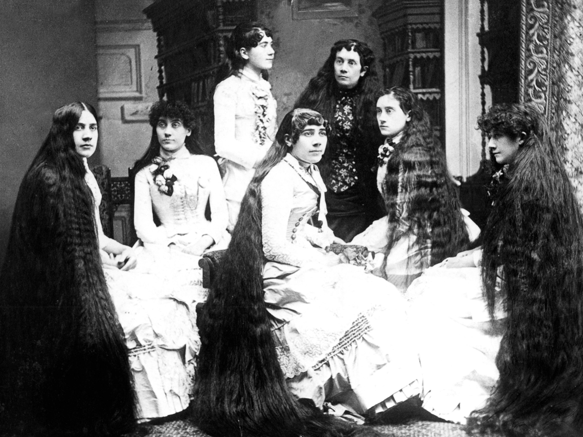 Women with long hair, 1880s. (Photo by Mark Jay Goebel/Getty Images)